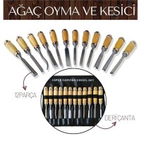 Hepbidolu  Elena 12 Parça Çantalı Ağaç Oyma ve Kesici Set 715248