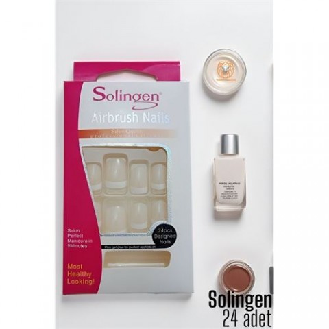 Hepbidolu  Krem French Akrilik Tırnak 24 Adet Solingen 720366