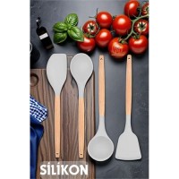 Transformacion Silikon Mutfak Seti Ahşap Sap Basciani Design KREM 720430
