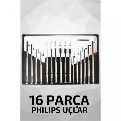 ModaCar Philips Uçlu 16 Parça Saat Telefon Tornavida Seti