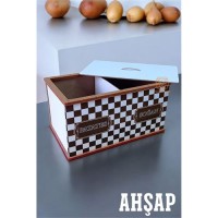 ModaCar Patates Soğanlık Ahşap Kapaklı Patates Soğan Kutusu
