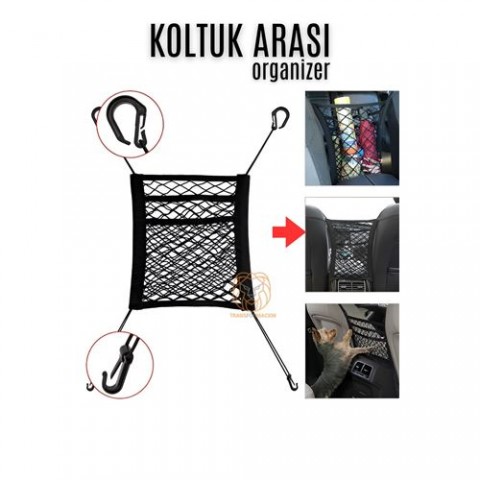 ModaCar Oto Koltuk Arası Filesi Ceplik