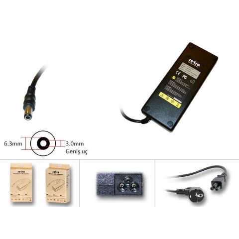Hepbidolu  Toshiba Dynabook 19V 6.3A 120W Geniş Uç Notebook Adaptör RPA-AC071
