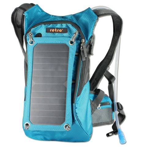 Hepbidolu  Solar 7 Watt 10L Mavi Bisiklet Sırt Çantası - 2L Su Torbası