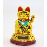 Güneş Enerjili Pati Sallayan Şans Kedisi (Maneki Neko)