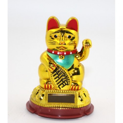 Güneş Enerjili Pati Sallayan Şans Kedisi (Maneki Neko)