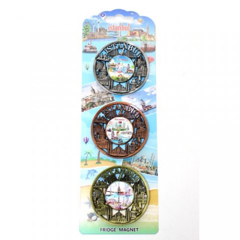 İstanbul Temalı Metal Magnet 3'lü Set Model 1