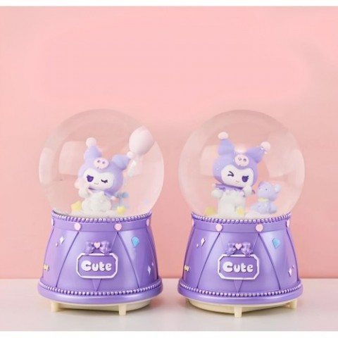 Kuromi Işıklı Müzikli Kar Küresi Orta Boy Model 3
