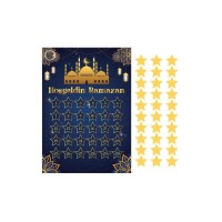 Ramazan Ayı Oruç Takvimi Mavi Renk