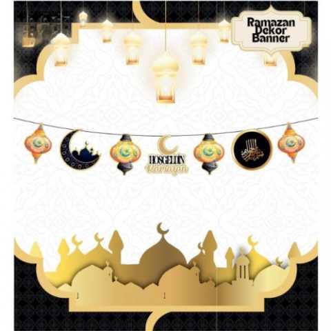 Ramazan Dekor Banner Siyah Renk