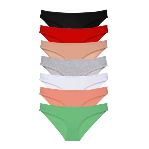 7 adet Süper Eko Set Likralı Kadın Slip Külot Set 1 Beden XL