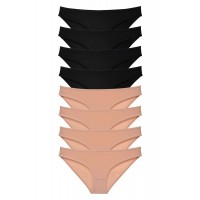 8 adet Süper Eko Set Likralı Kadın Slip Külot Siyah Ten Beden XL
