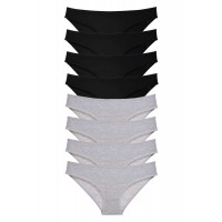 8 adet Süper Eko Set Likralı Kadın Slip Külot Siyah Gri Beden XL