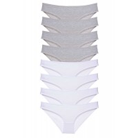 8 adet Süper Eko Set Likralı Kadın Slip Külot Gri Beyaz Beden XL