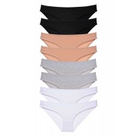 8 adet Süper Eko Set Likralı Kadın Slip Külot Siyah Ten Gri Beyaz Beden XL