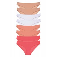 8 adet Süper Eko Set Likralı Kadın Slip Külot Ten Beyaz Pudra Fuşya Beden XL