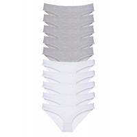 10 adet Süper Eko Set Likralı Kadın Slip Külot Gri Beyaz Beden XL