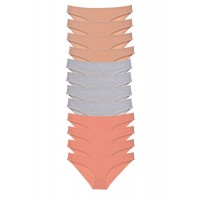 12 adet Süper Eko Set Likralı Kadın Slip Külot Ten Gri Pudra Beden XL