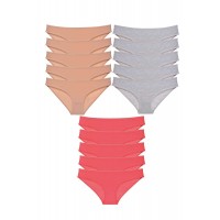 15 adet Süper Eko Set Likralı Kadın Slip Külot Ten Gri Fuşya Beden XL