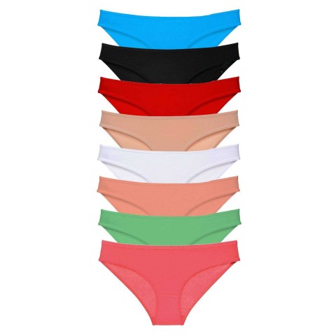 8 adet Süper Eko Set Likralı Kadın Slip Külot Set 5 Beden XL