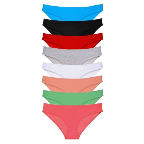 8 adet Süper Eko Set Likralı Kadın Slip Külot Set 6 Beden XL