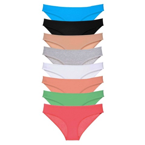 8 adet Süper Eko Set Likralı Kadın Slip Külot Set 7 Beden XL