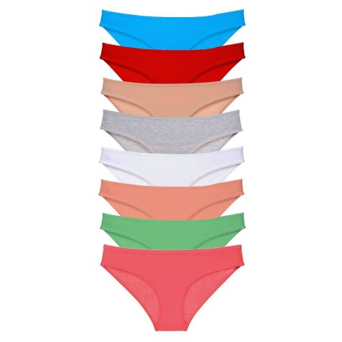 8 adet Süper Eko Set Likralı Kadın Slip Külot Set 8 Beden XL