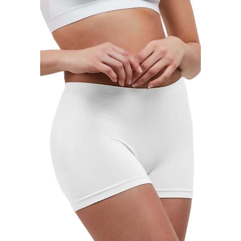 Elite Life Dikişsiz Kadın Boxer Beyaz Şort 830 Beden L-XL