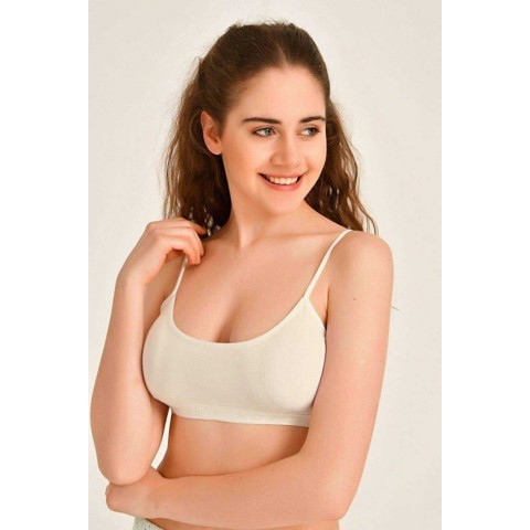 Pedli İp Askılı Krem Büstiyer Beden L-XL