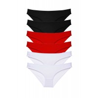 6 adet Süper Eko Set Likralı Kadın Slip Külot Siyah Kırmızı Beyaz Beden XL
