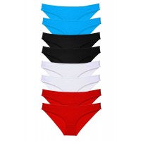 8 adet Süper Eko Set Likralı Kadın Slip Külot Siyah Kırmızı Beyaz Mavi Beden XL