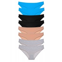 8 adet Süper Eko Set Likralı Kadın Slip Külot Siyah Ten Gri Mavi Beden XL