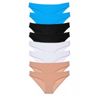 8 adet Süper Eko Set Likralı Kadın Slip Külot Siyah Ten Beyaz Mavi Beden XL