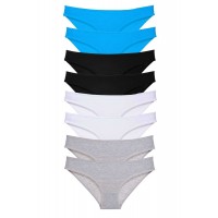 8 adet Süper Eko Set Likralı Kadın Slip Külot Siyah Gri Beyaz Mavi Beden XL