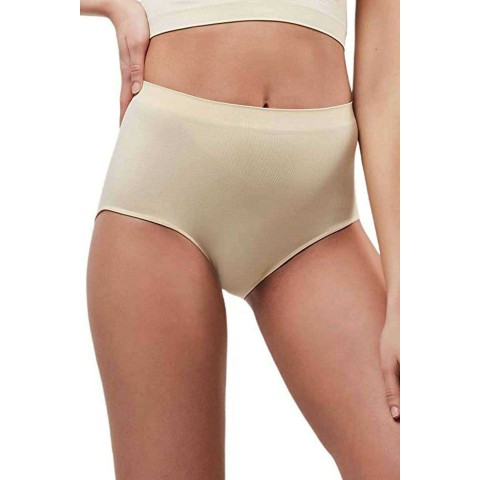 Elite Lite Kadın Yüksek Bel Dikişsiz İz Yapmaz Slip Külot Ten 811 Beden L-XL