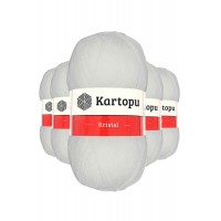 5 Adet Kristal Çift Katlı El Örgü Lif İpi Beyaz K010