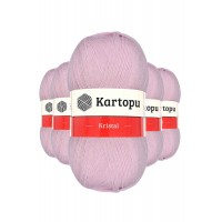 5 Adet Kristal Çift Katlı El Örgü Lif İpi Açık Pembe K699