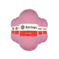5 Adet Kristal Çift Katlı El Örgü Lif İpi Pembe K774