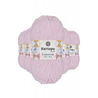 5 Adet Yumurcak Kadife El Örgü İpi Toz Pembe K1562
