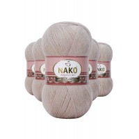 5 Adet Angora Lüks El Örgü İpi Pembeli Gri 3079