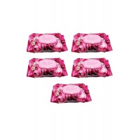 5 Paket Red Rose Islak Havlu Mendil 90 Adet Kapaklı Gül Kokulu