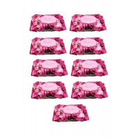 9 Paket Red Rose Islak Havlu Mendil 90 Adet Kapaklı Gül Kokulu