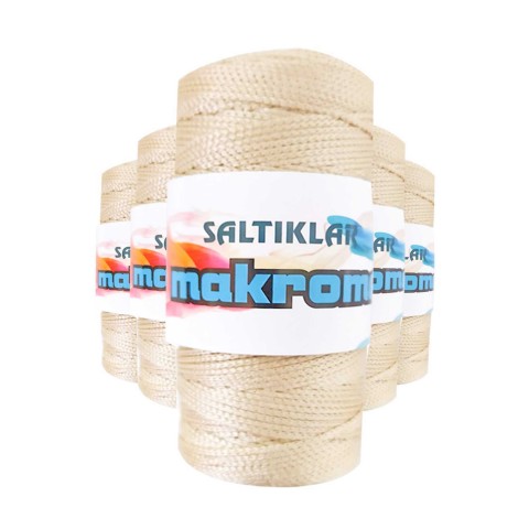 5 Adet Polyester Makrome İpi 230 Açık Bej 100 gr