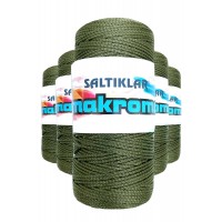 5 Adet Polyester Makrome İpi 2860 Haki Yeşil 100 gr