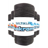 5 Adet Polyester Makrome İpi SYH Siyah 100 gr