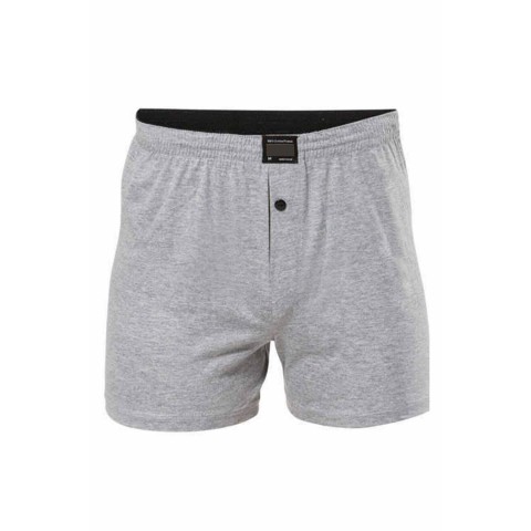Düğmeli Pamuklu Erkek Penye Boxer Gri - 1146A Beden 2XL