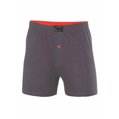 Düğmeli Pamuklu Erkek Penye Boxer Füme - 1146A Beden 2XL