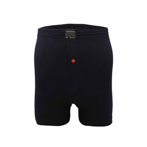 Düğmeli Pamuklu Erkek Penye Boxer Büyük Beden Lacivert - 1278A Beden 3XL