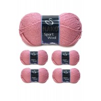 5 Adet Sport Wool Atkı Bere Ceket Yelek Örgü İpi Yünü No: 2276 Gül