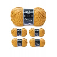 5 Adet Sport Wool Atkı Bere Ceket Yelek Örgü İpi Yünü No: 10129 Hardal